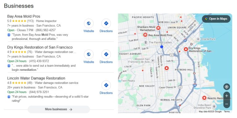 mold removal google my business optimization