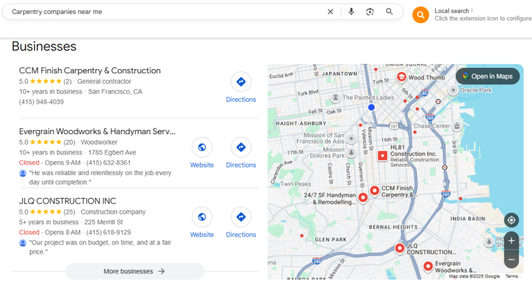 carpentry companies near me