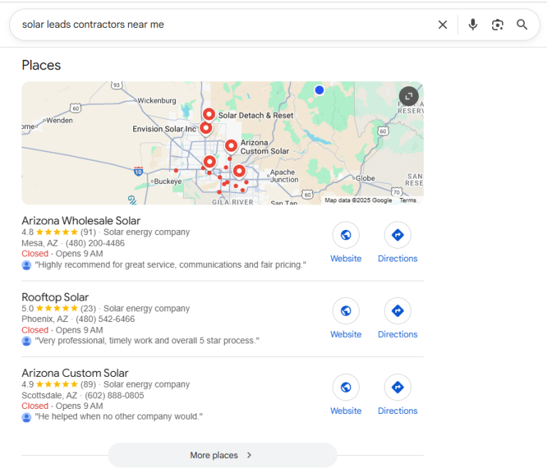 solar lead contractors arizona