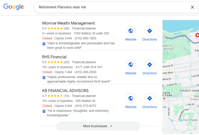 Retirement Planners leads